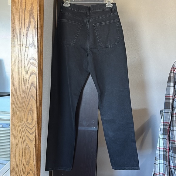 NWOT Top Shop Dad Women’s Size 28x32 Black Button-Fly Distressed Jeans - Picture 2 of 4